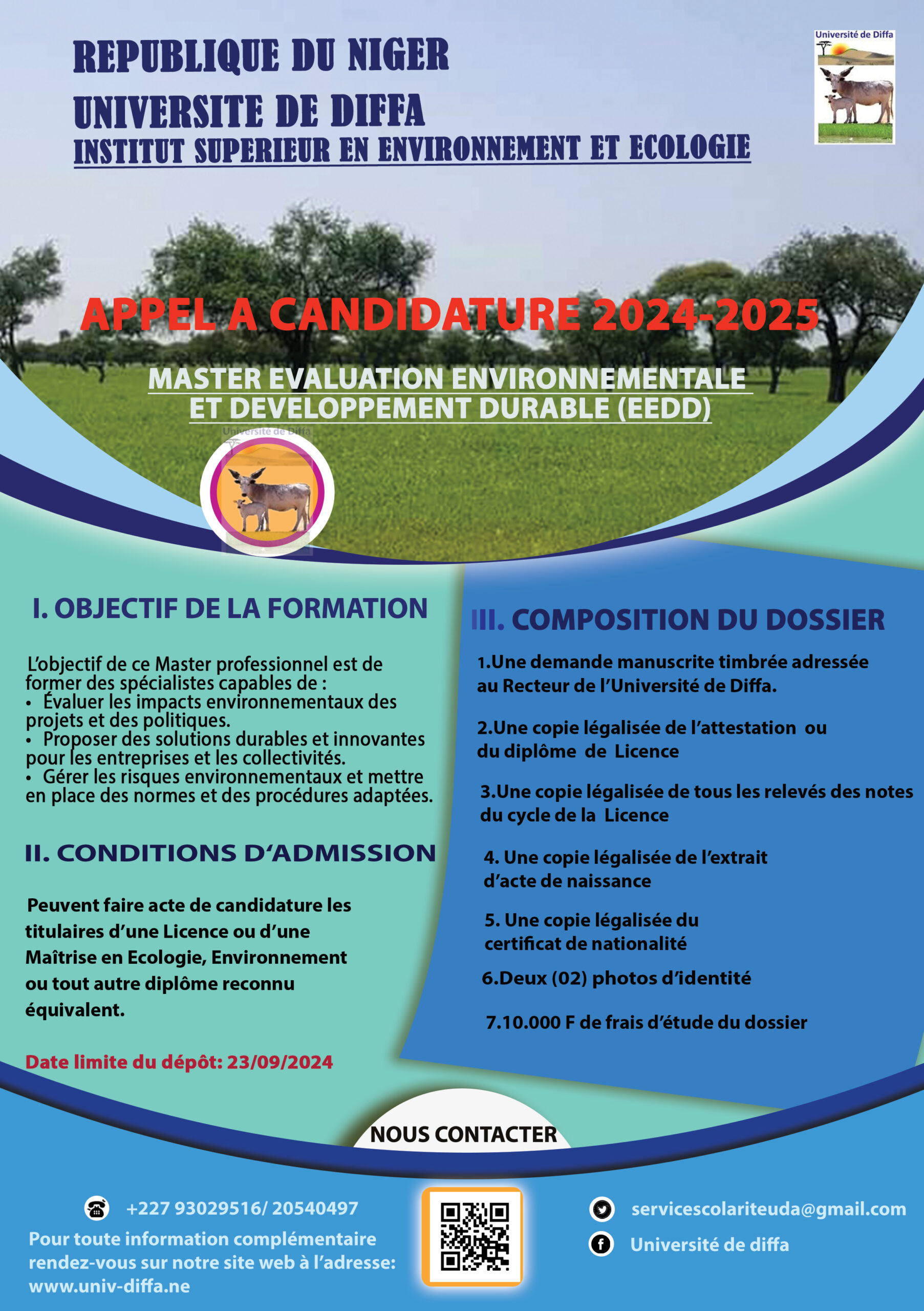 APPEL A CANDIDATURE POUR LE MASTER AU TITRE DE L'ANNEE ACADEMIQUE 2024 ...