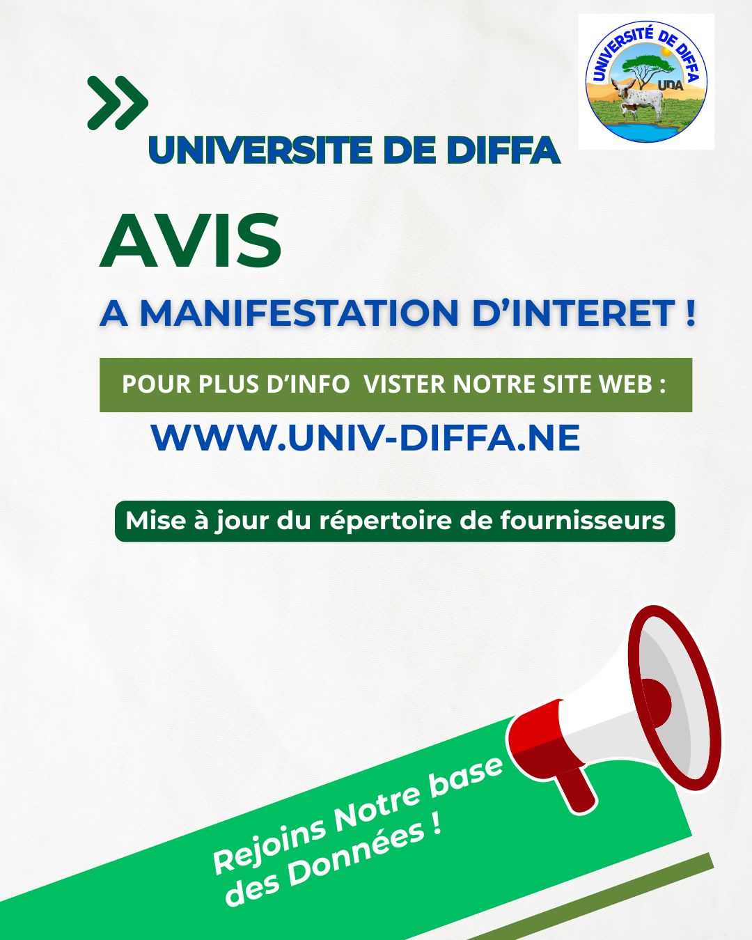 Ebeire Diffa AVIS A MANIFESTATION D'INTERET - Université de Diffa